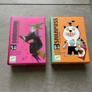 Djeco Card Game Set - Pink and Orange Diamoniak Sakapuss